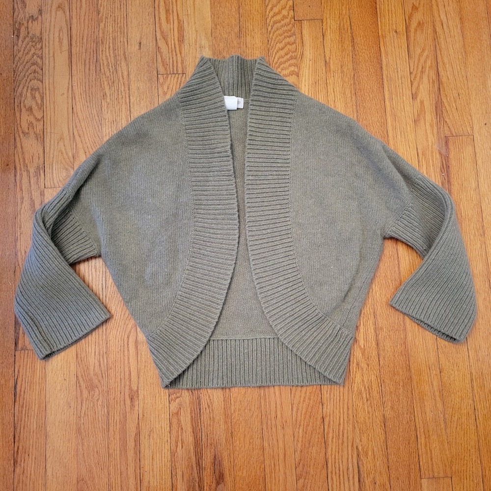MILLAR IRELAND Wool Shawl Collar Cardigan Green Sweater Cozycore Winter Layering